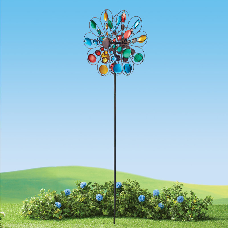 Trinx Sparkling Double Spinner Garden stake & Reviews Wayfair